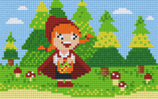 Red Riding Hood In Forest Two [2] Baseplate PixelHobby Mini-mosaic Art Kits